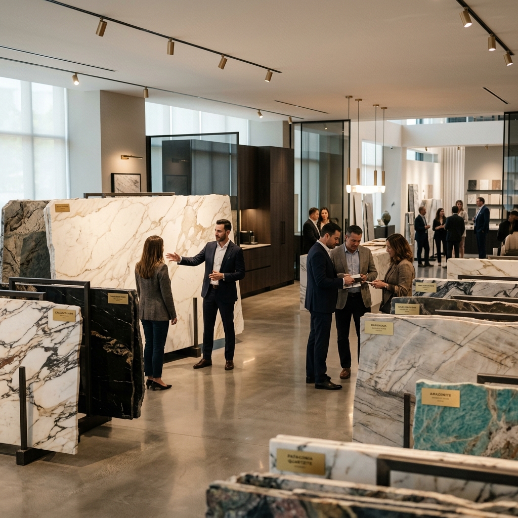 Our stone consultants answer your marble questions at the Vogue Marmi showroom